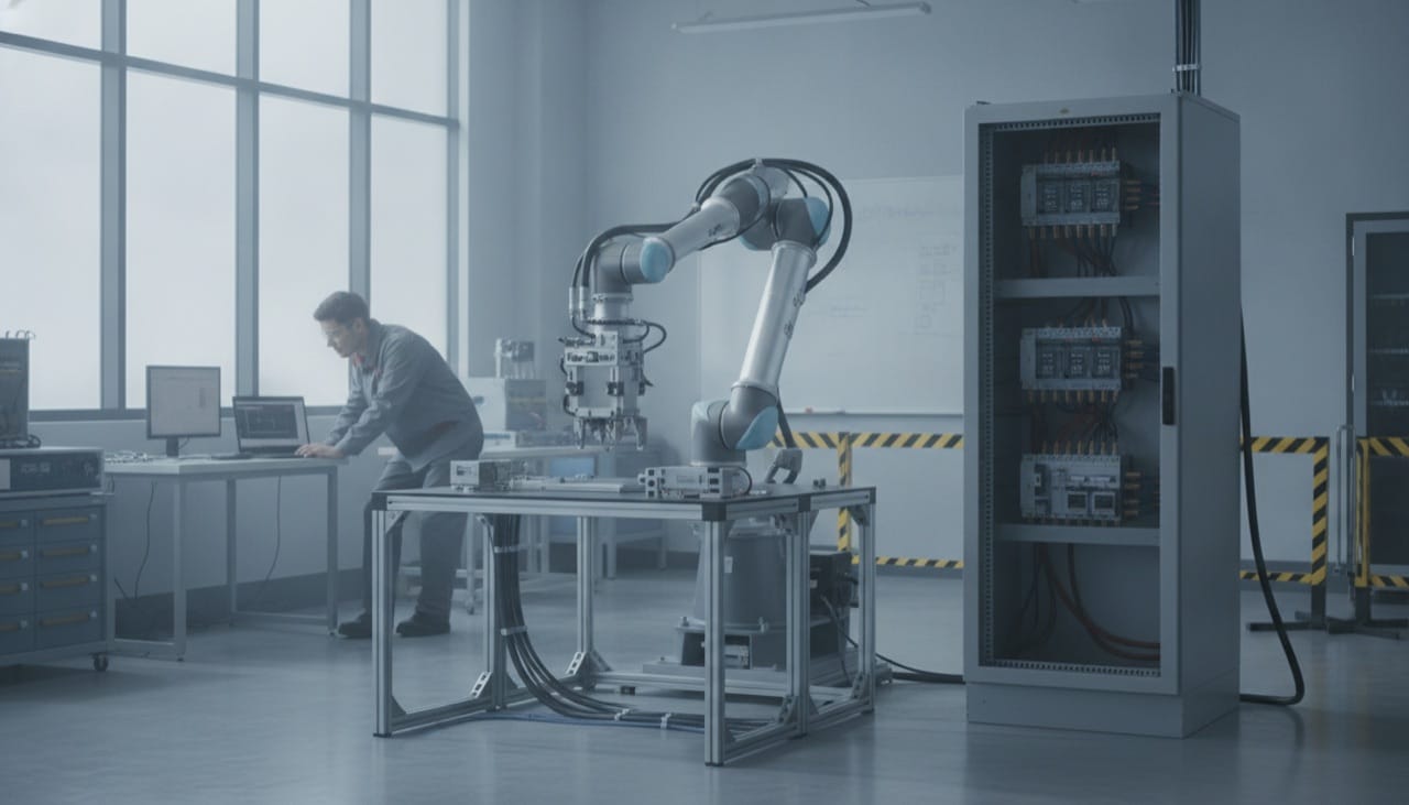 Prace inżynierskie &mdash; laboratorium z ramieniem robota i sterownikami PLC