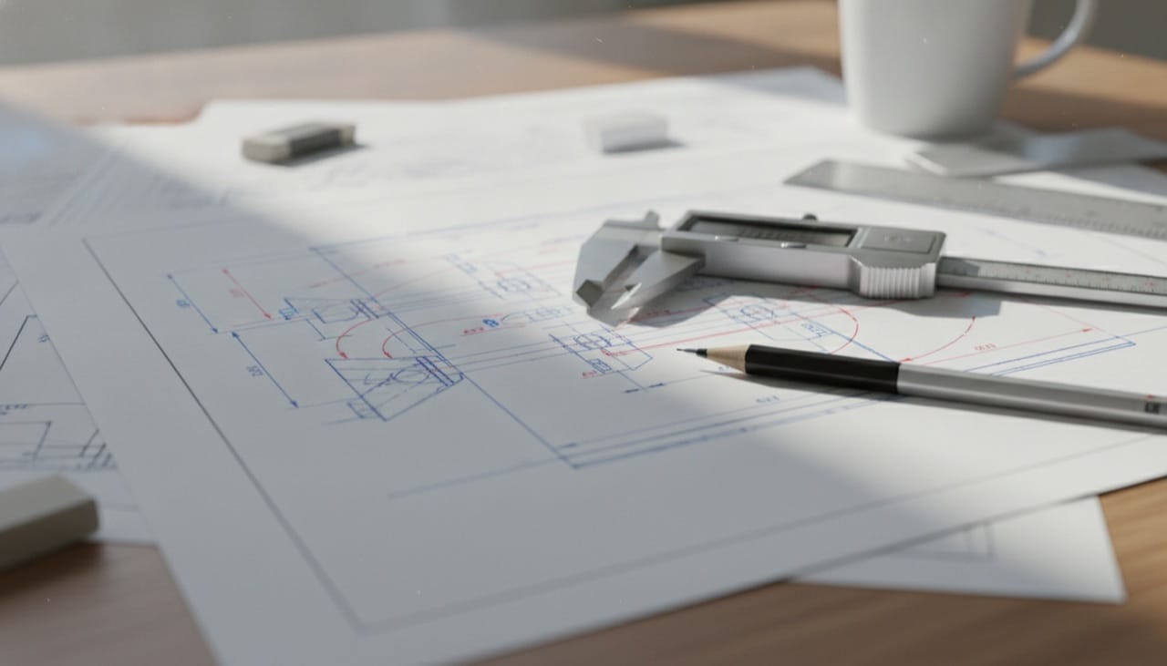 Praca inżynierska &mdash; rysunki techniczne CAD i przybory projektowe